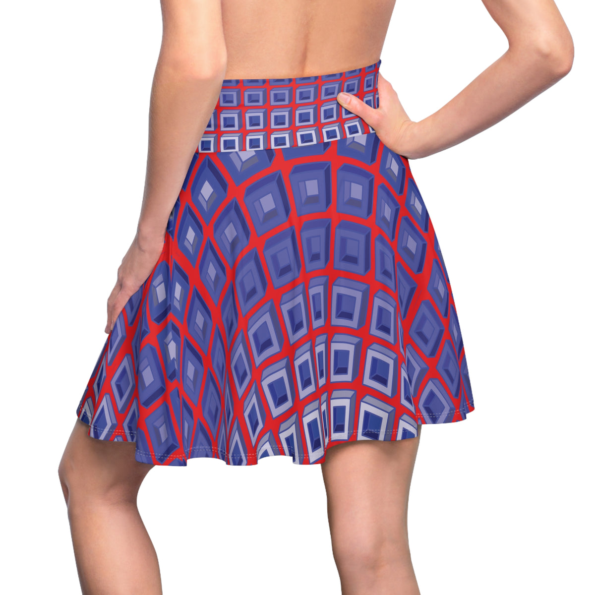 Crimson Dimension Flared Skirt