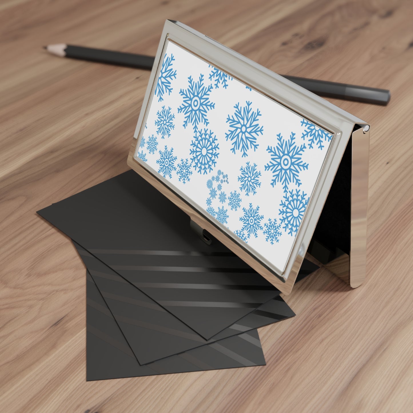 Snowfall in Bloom - White Card Holder