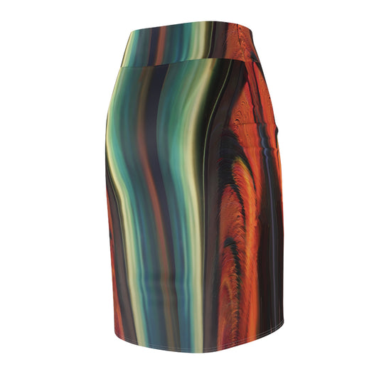 Ember Tide Pencil Skirt