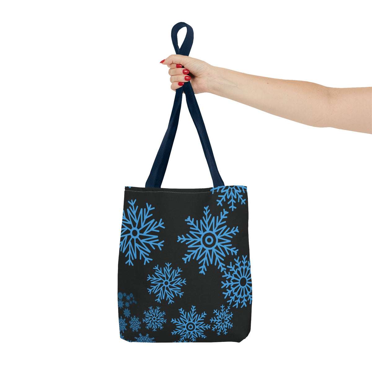 Snowfall in Bloom - Black Tote