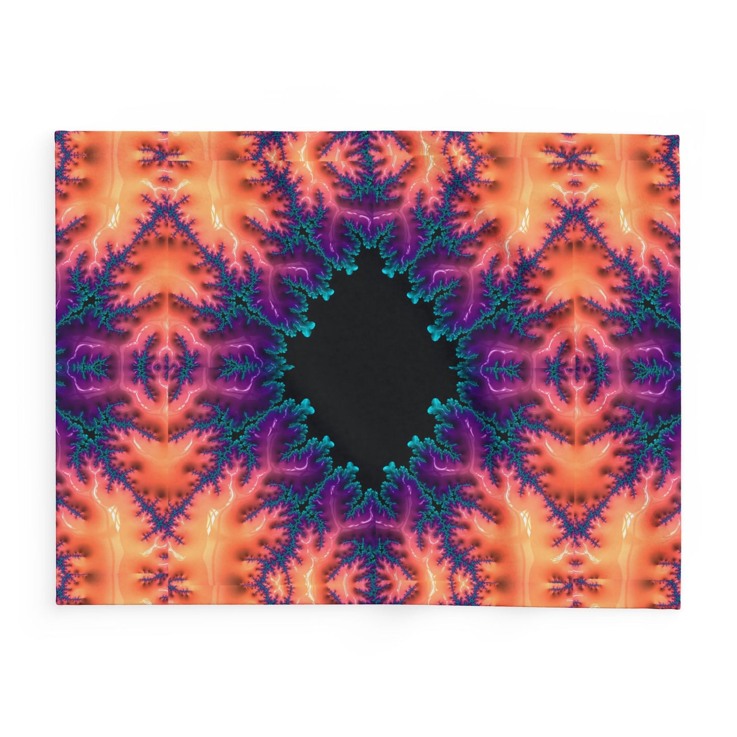 Fractal Ember Fleece Blanket