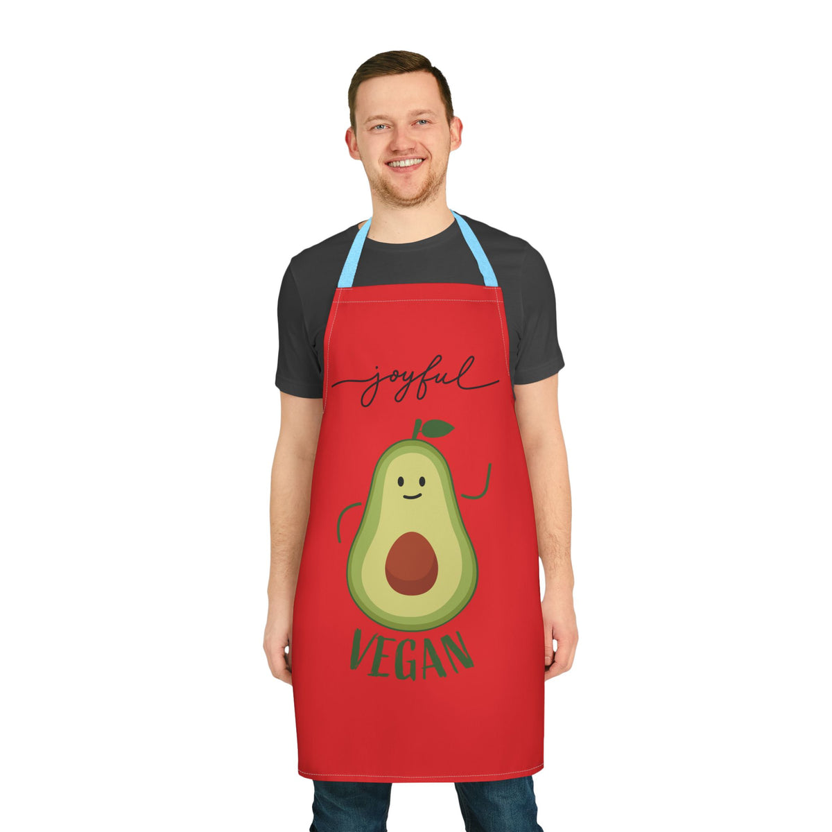 Joyful Vegan Apron – Red