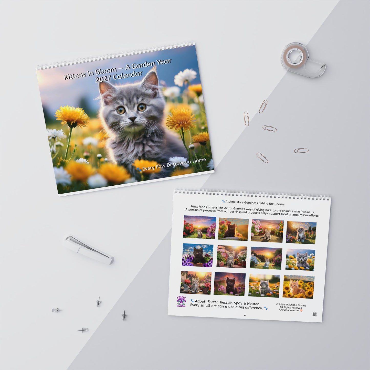 Kittens in Bloom — A Garden Year 2027 Calendar
