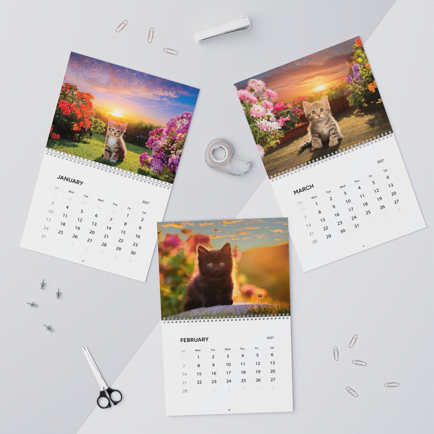 Kittens in Bloom — A Garden Year 2027 Calendar