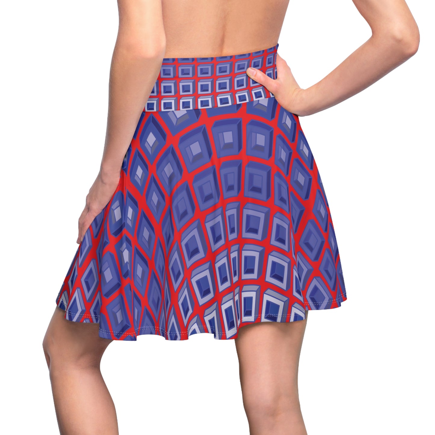 Crimson Dimension Flared Skirt