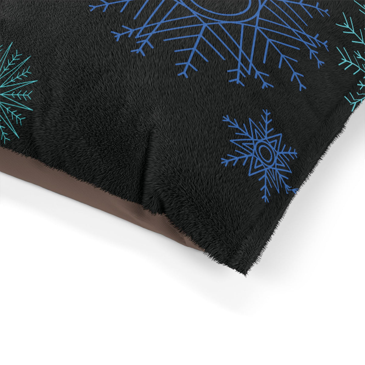 Snowfall in Bloom - Black Pet Pillow