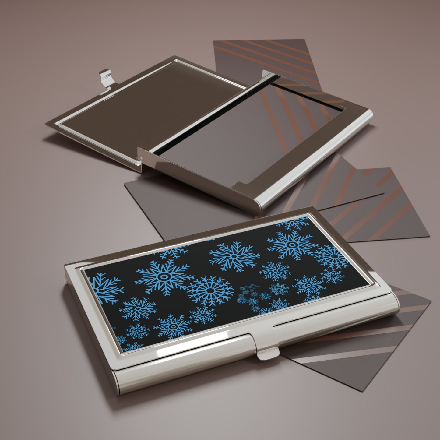 Snowfall in Bloom - Black Card Holder