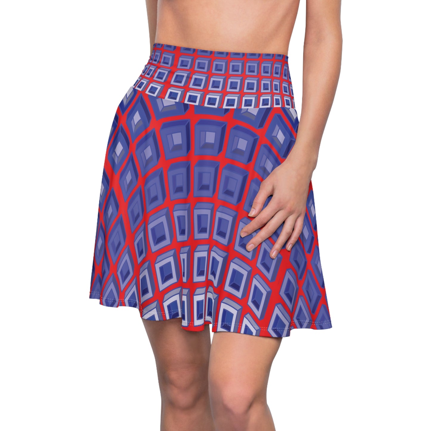 Crimson Dimension Flared Skirt