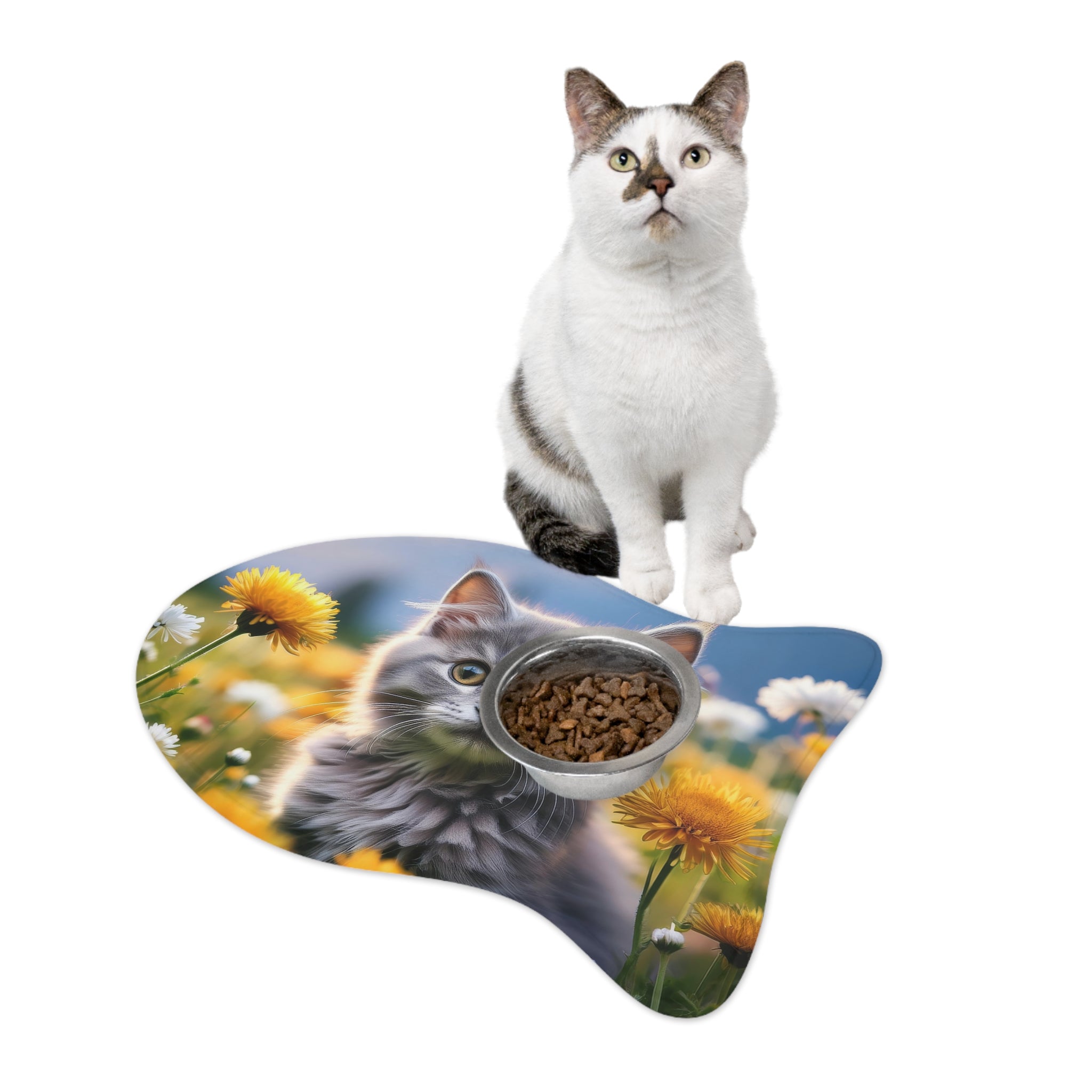 Gray Kitten Feeding Mat