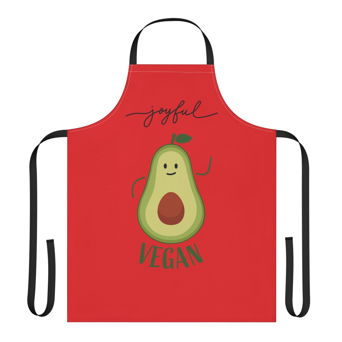 Joyful Vegan Apron – Red