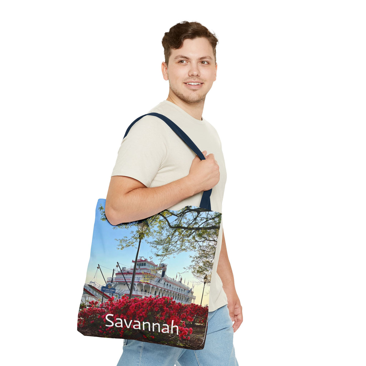 Riverboat & Blooms - Savannah Tote Bag