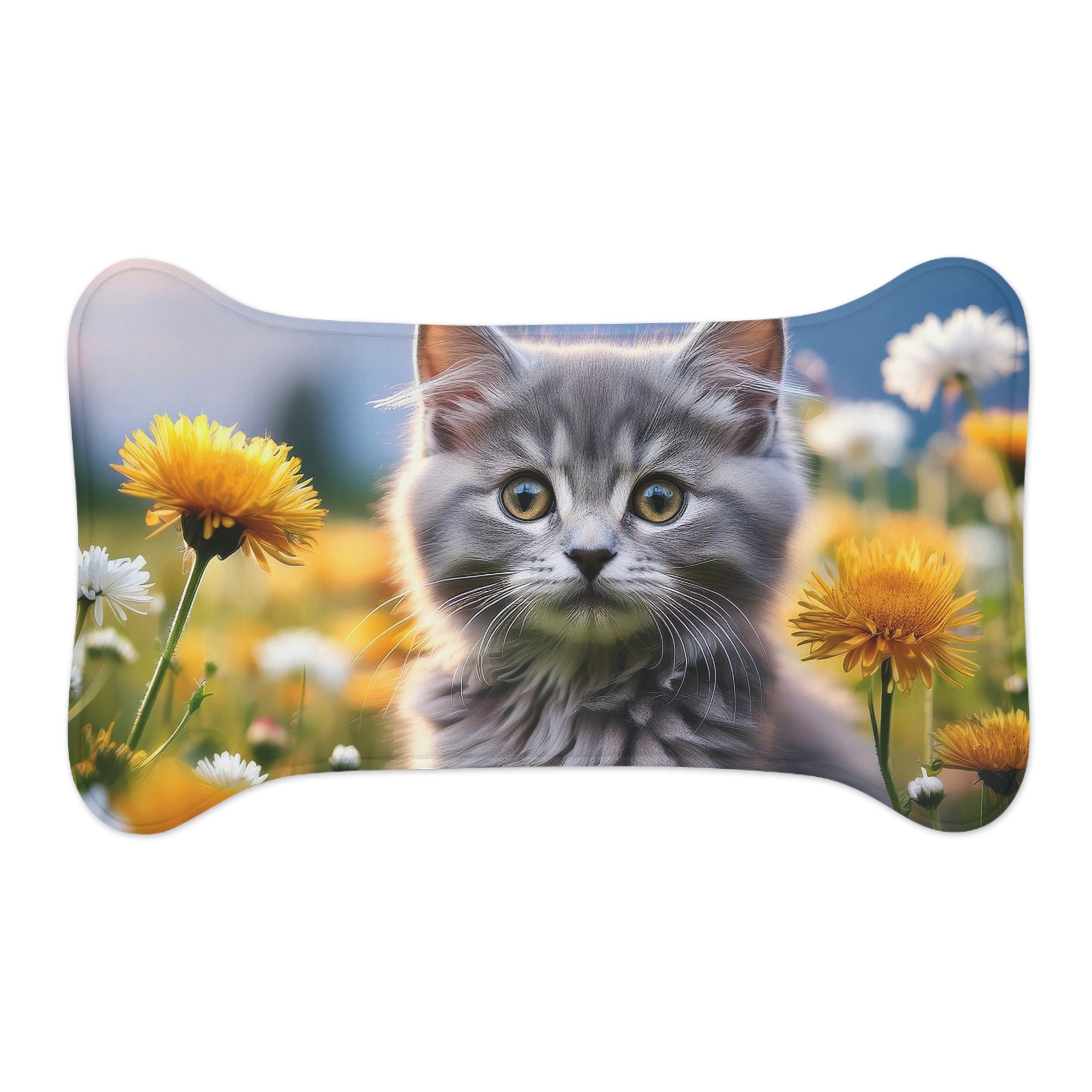 Gray Kitten Feeding Mat