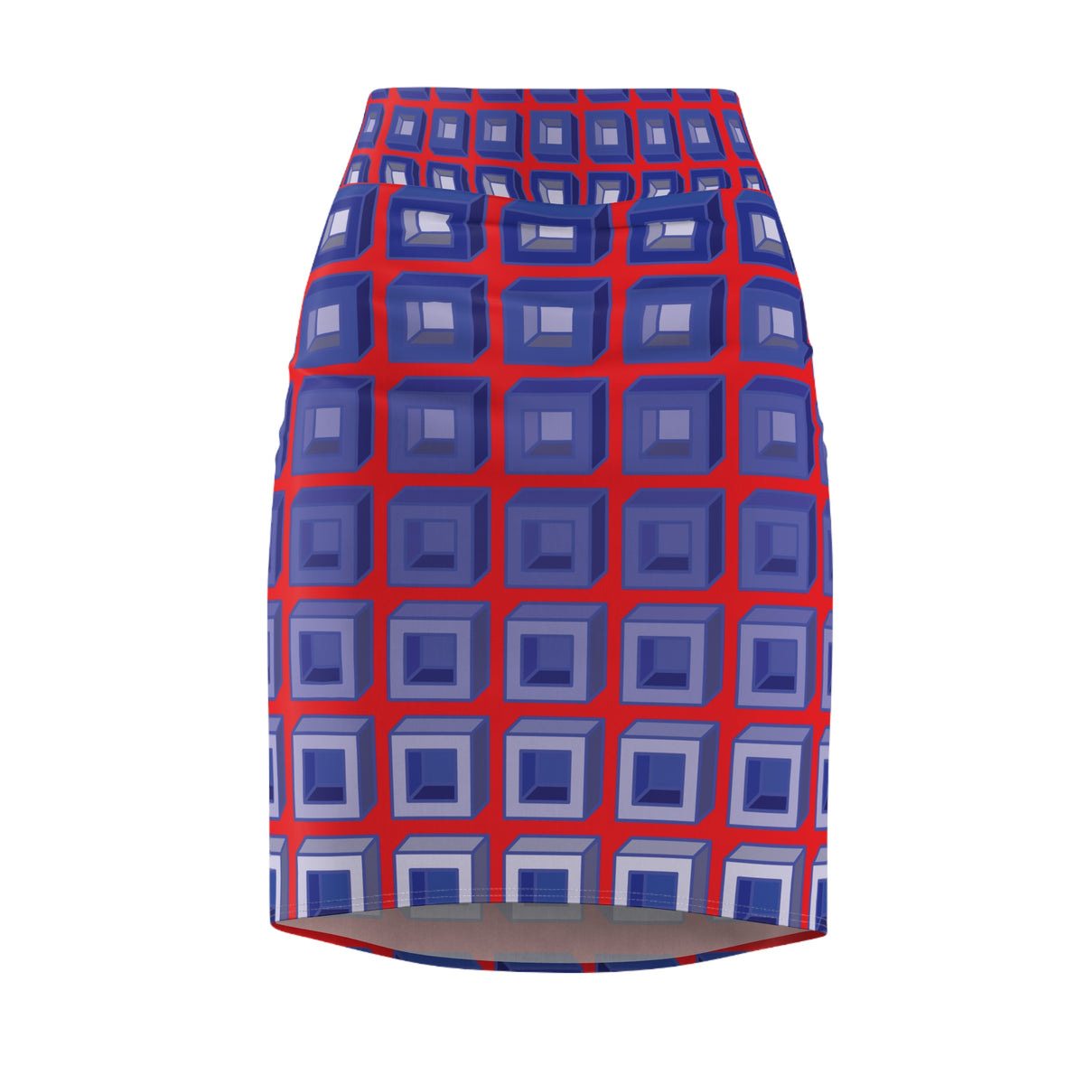 Crimson Dimension Pencil Skirt
