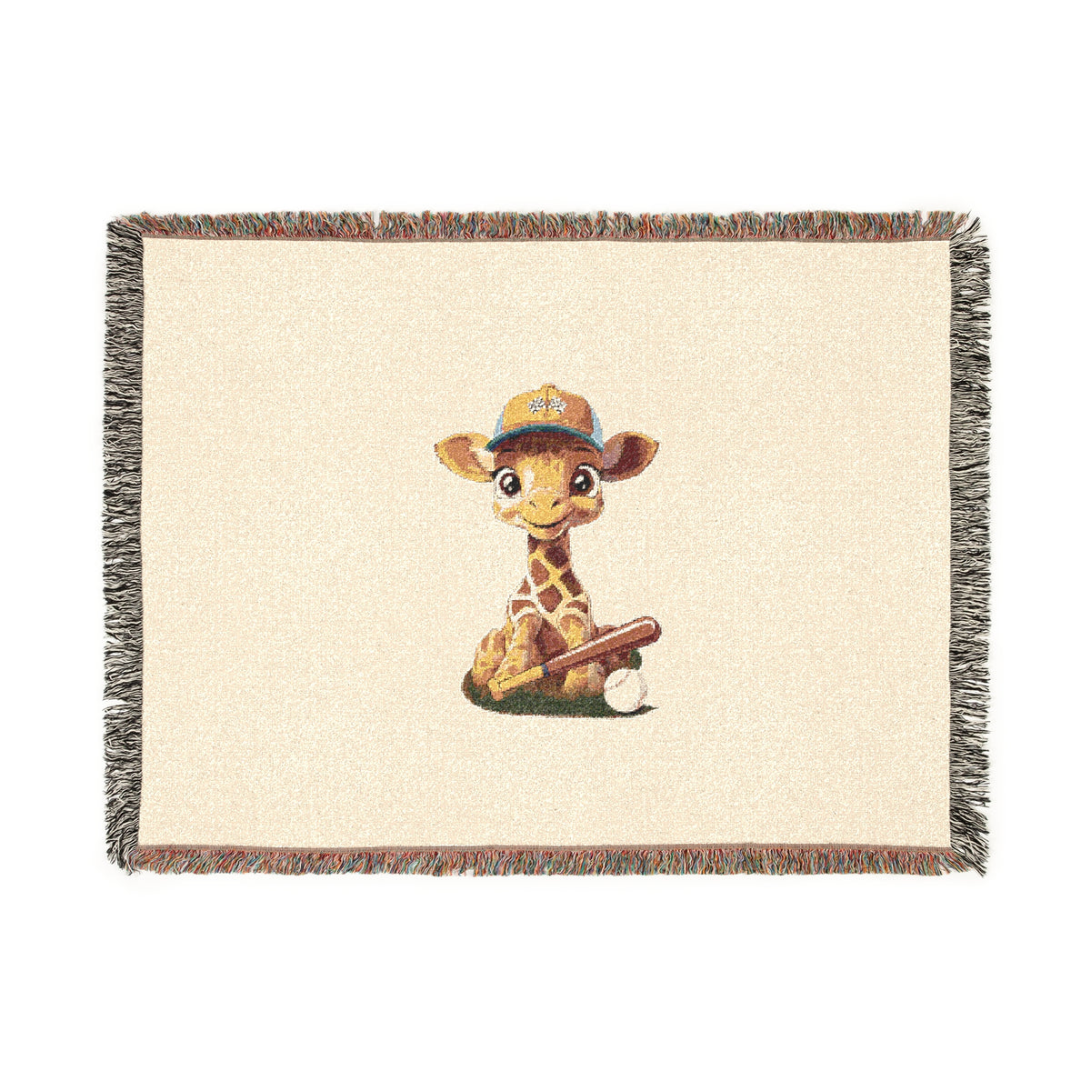 Baby Giraffe Woven Blanket - Cream
