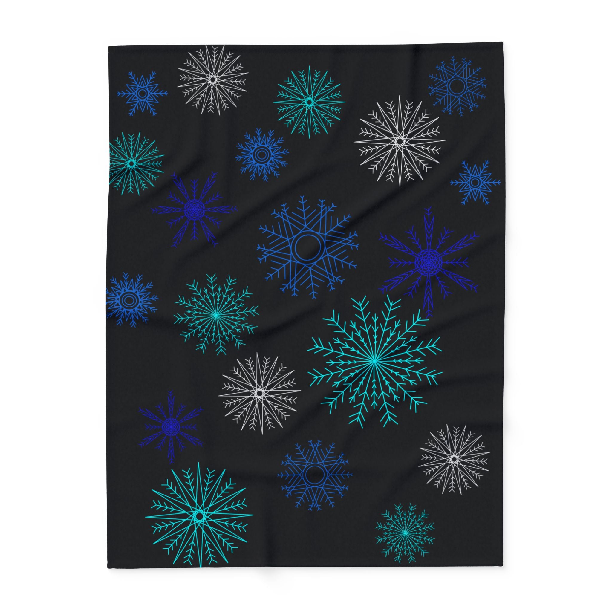 Let it Snow on Black Fleece Blanket