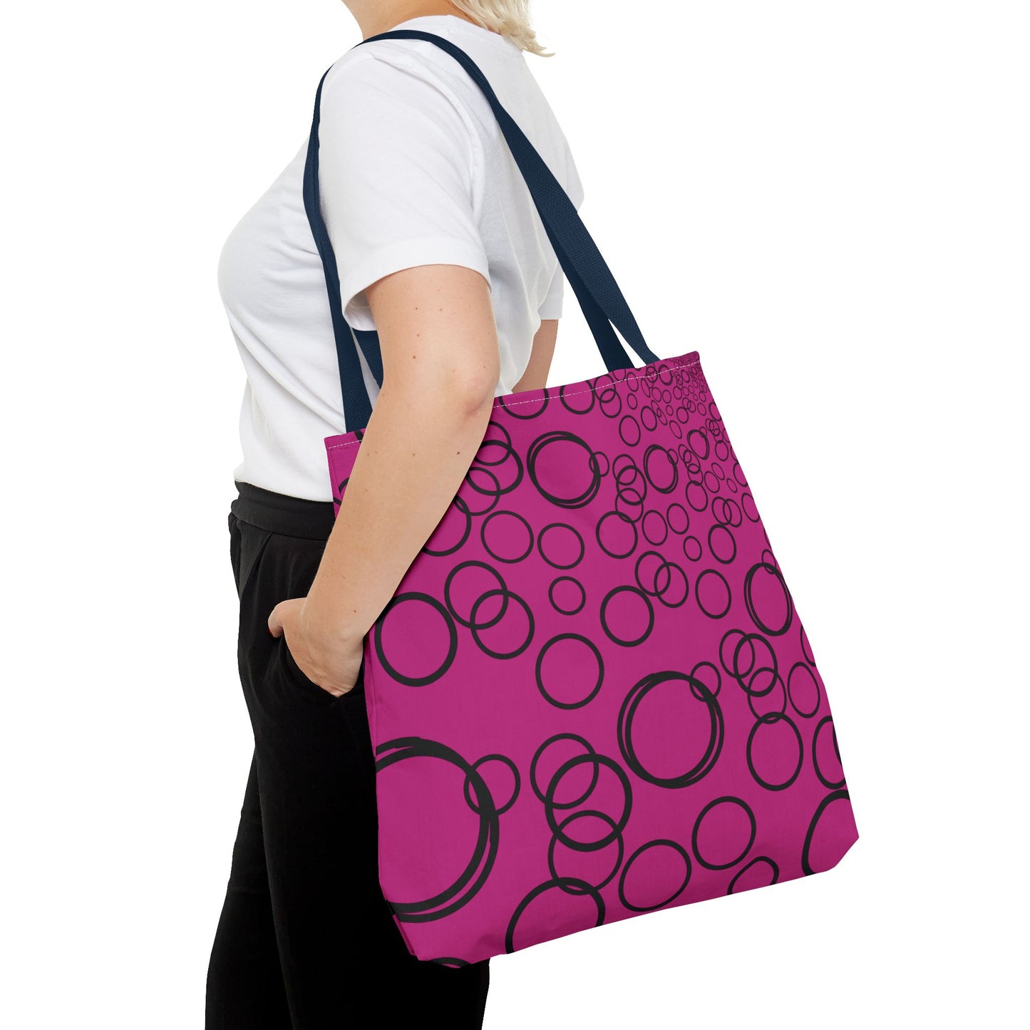 Chromatic Circles – Fuchsia Tote