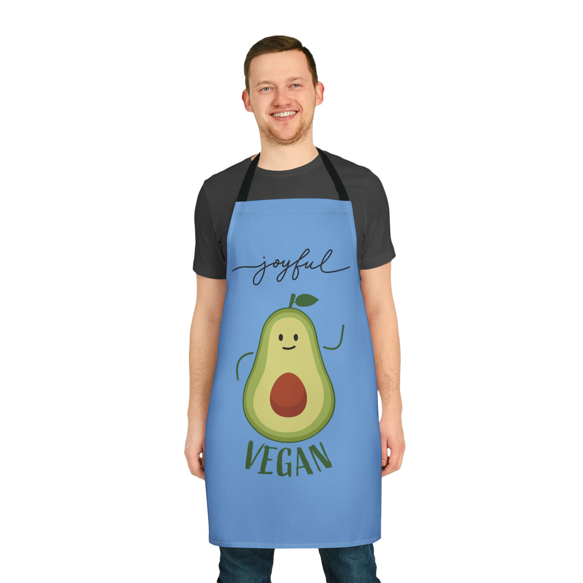 Joyful Vegan Apron – Blue