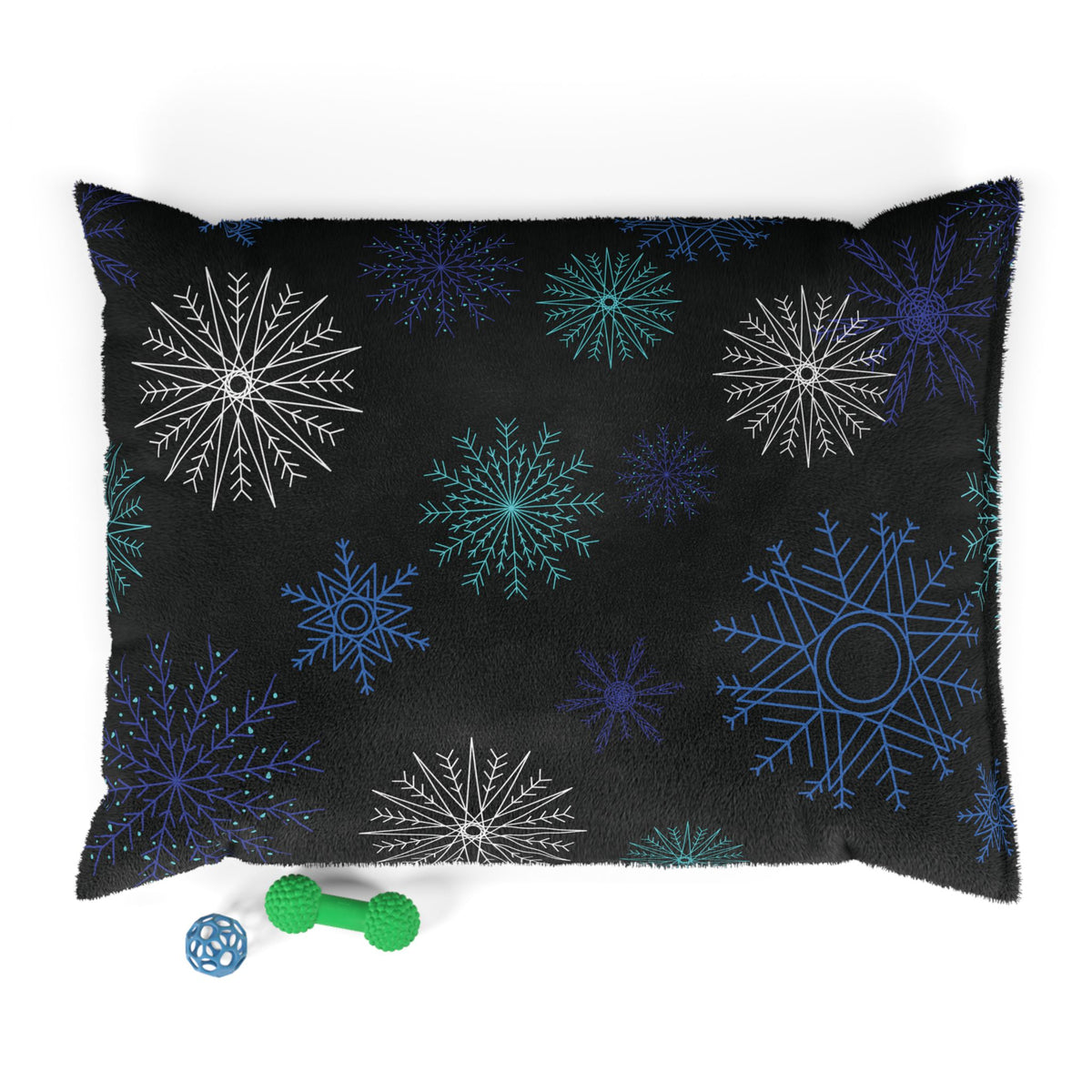 Snowfall in Bloom - Black Pet Pillow
