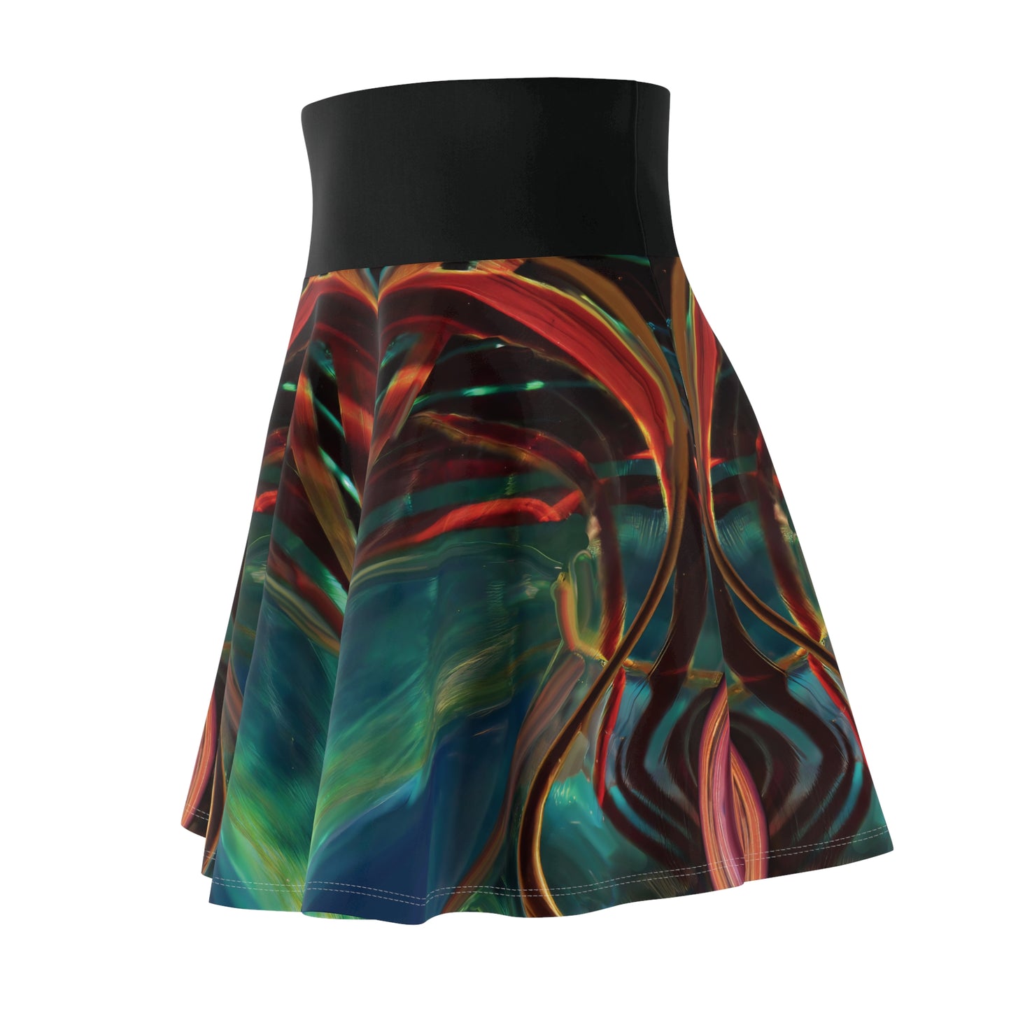 Emerald Ember Flared Skirt