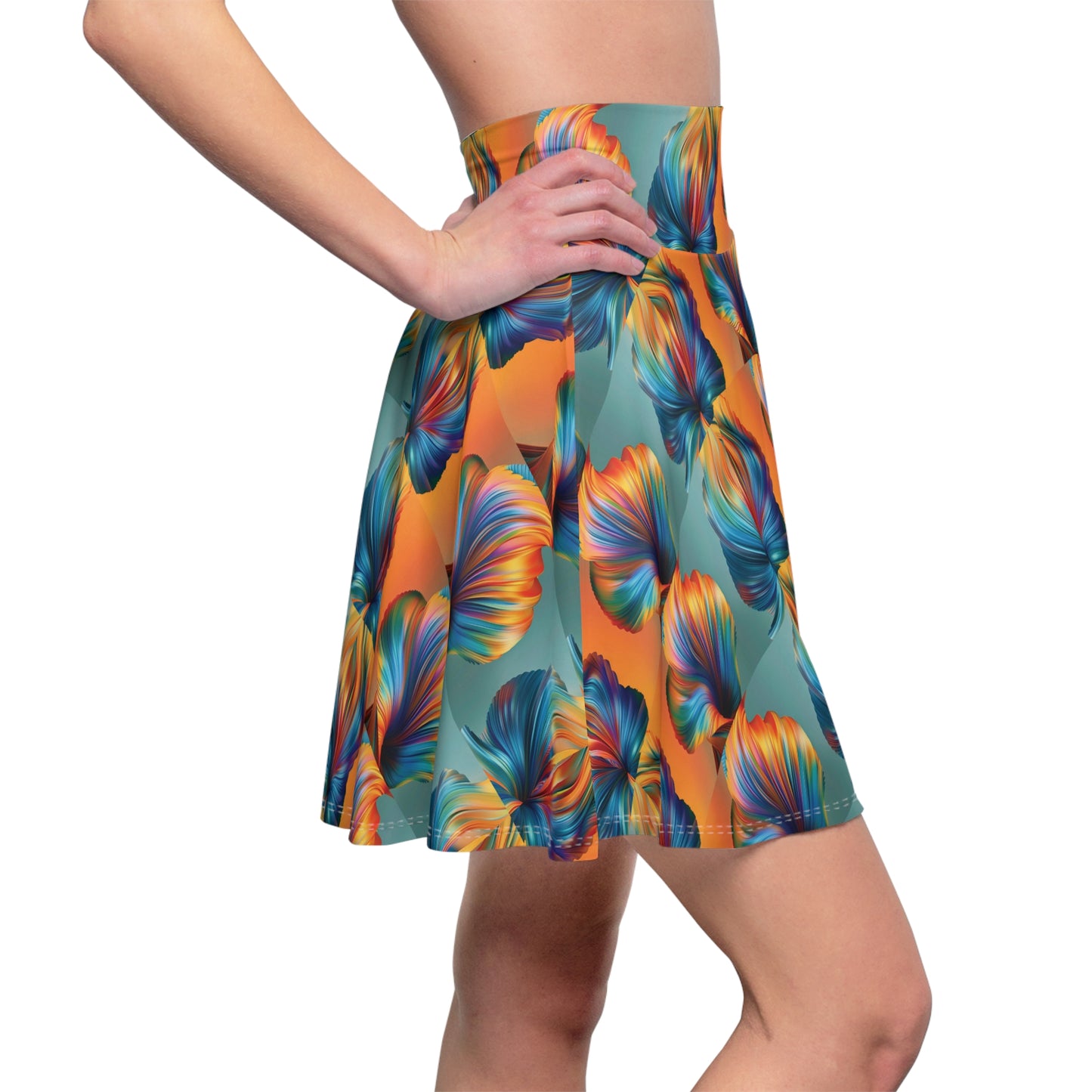 Prismatic Plumes Flared Skirt
