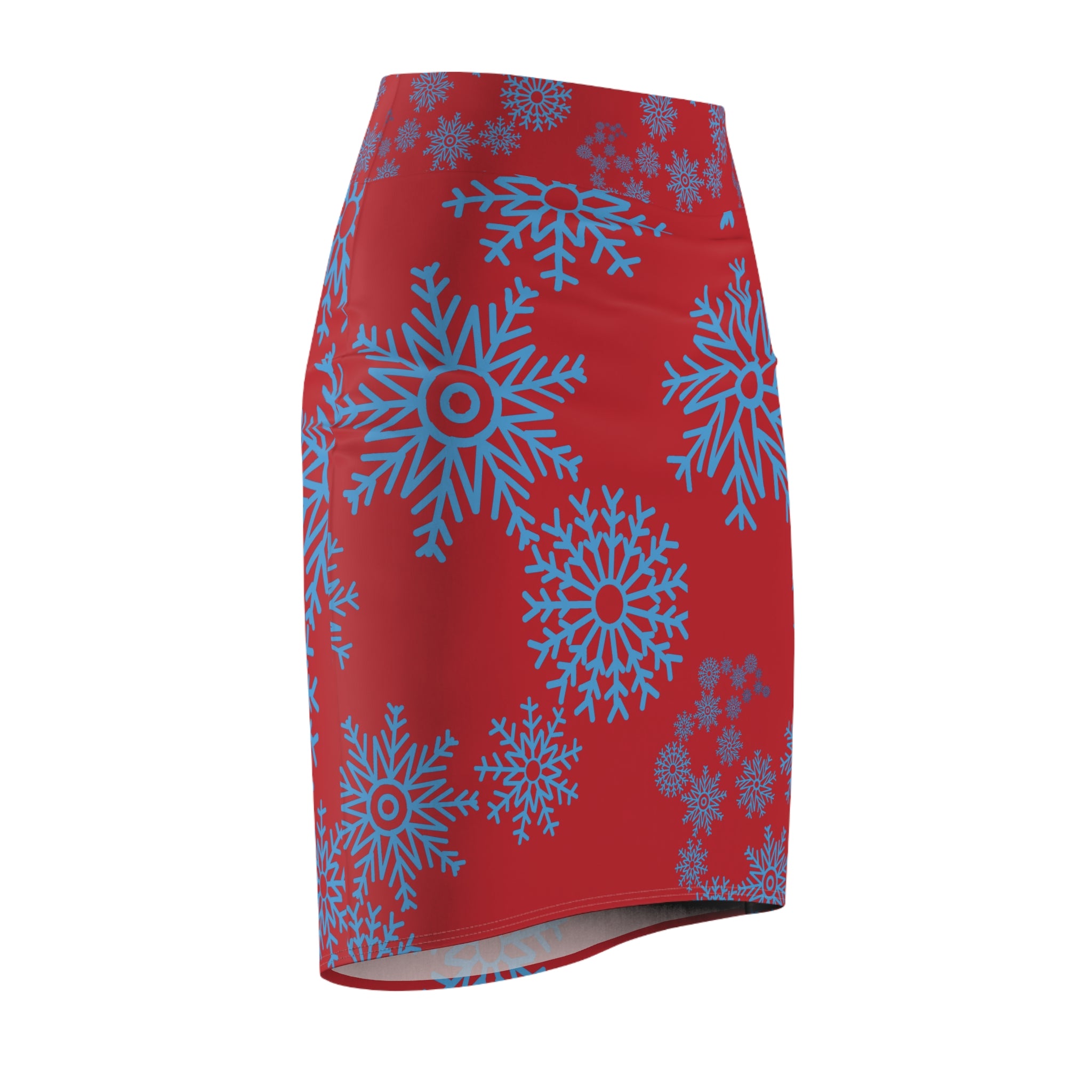 Let it Snow on Red Pencil Skirt