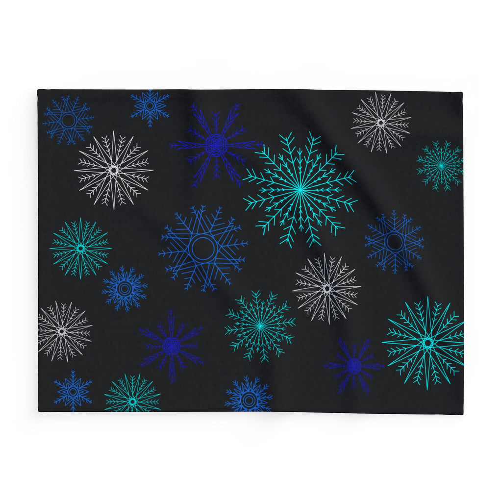 Let it Snow on Black Fleece Blanket
