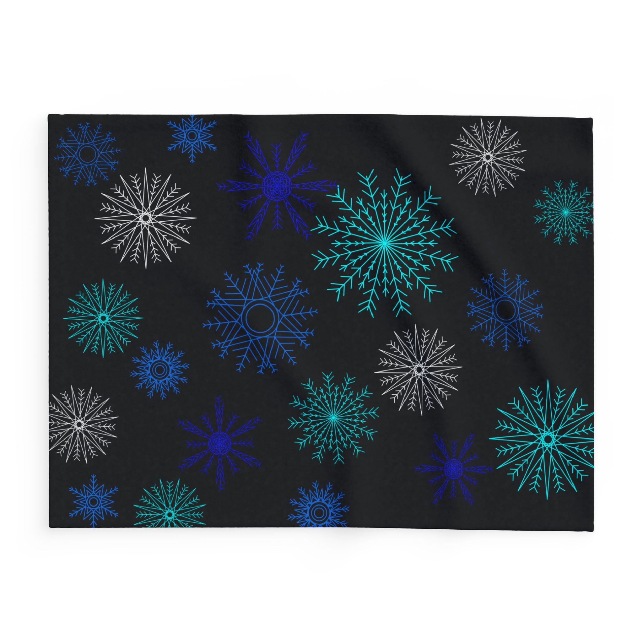 Let it Snow on Black Fleece Blanket