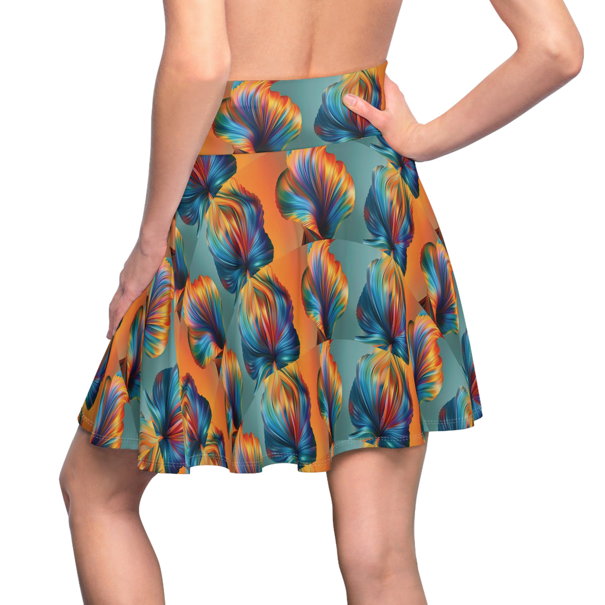 Prismatic Plumes Flared Skirt