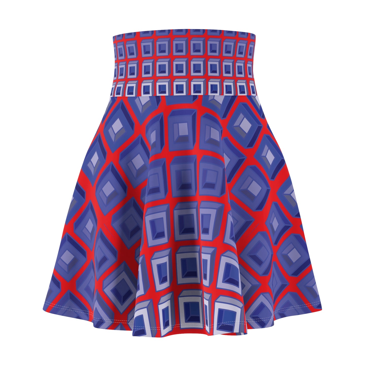 Crimson Dimension Flared Skirt