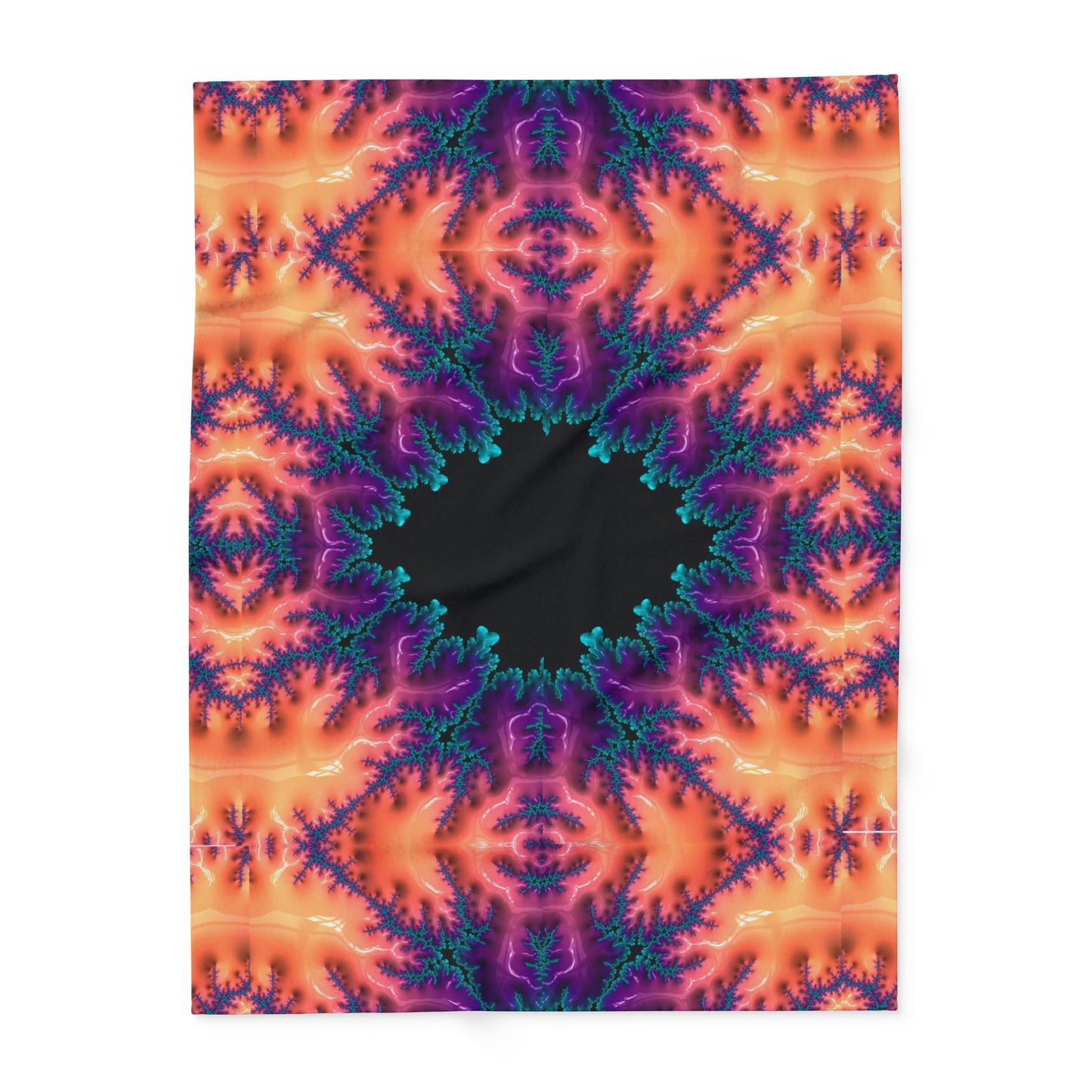 Fractal Ember Fleece Blanket