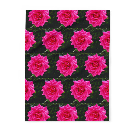 Midnight Rose Garden Fleece Blanket