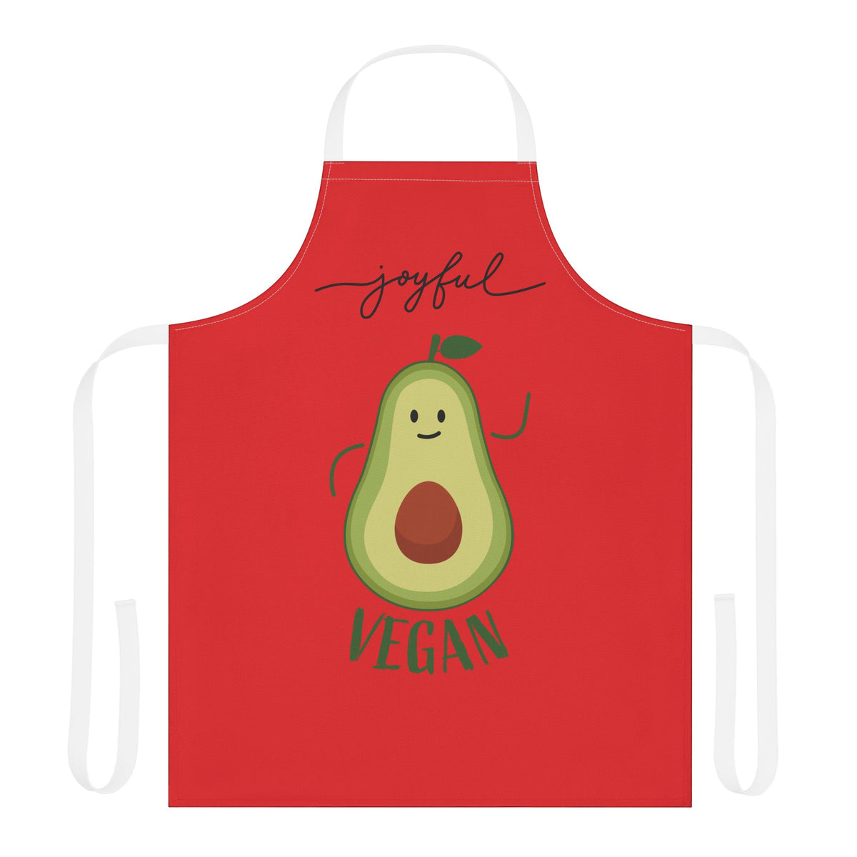 Joyful Vegan Apron – Red
