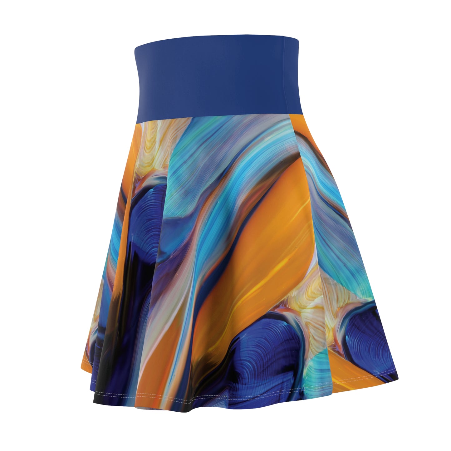 Cobalt Flame Flared Skirt