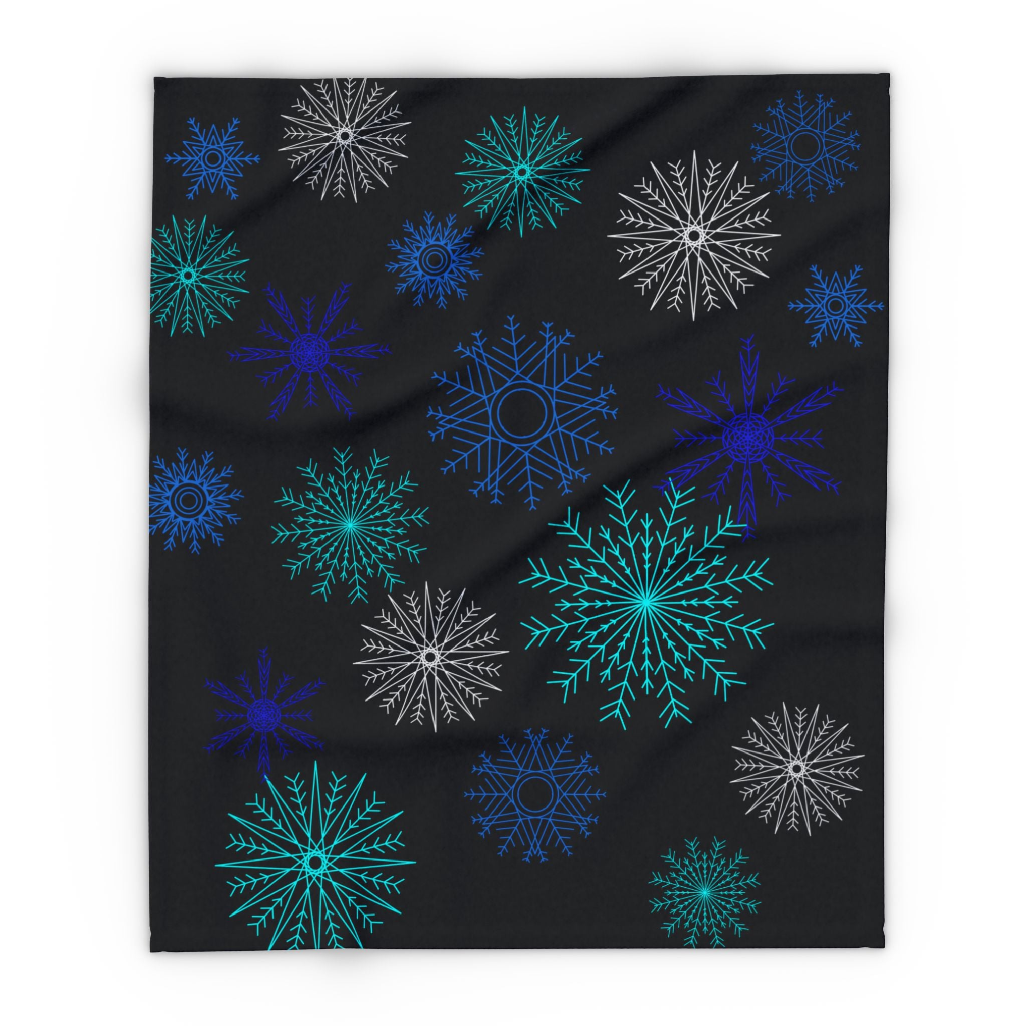 Let it Snow on Black Fleece Blanket