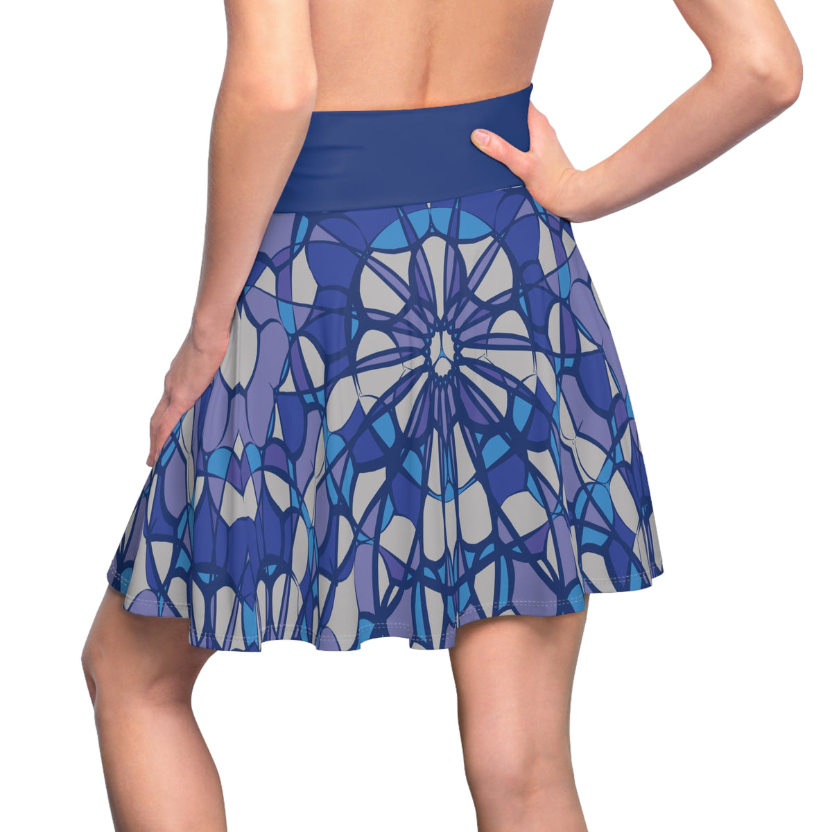 Cobalt Mosaic Flared Skirt