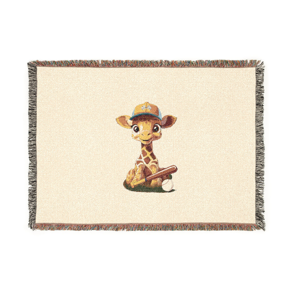 Baby Giraffe Woven Blanket - Cream