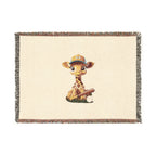 Baby Giraffe Woven Blanket - Cream