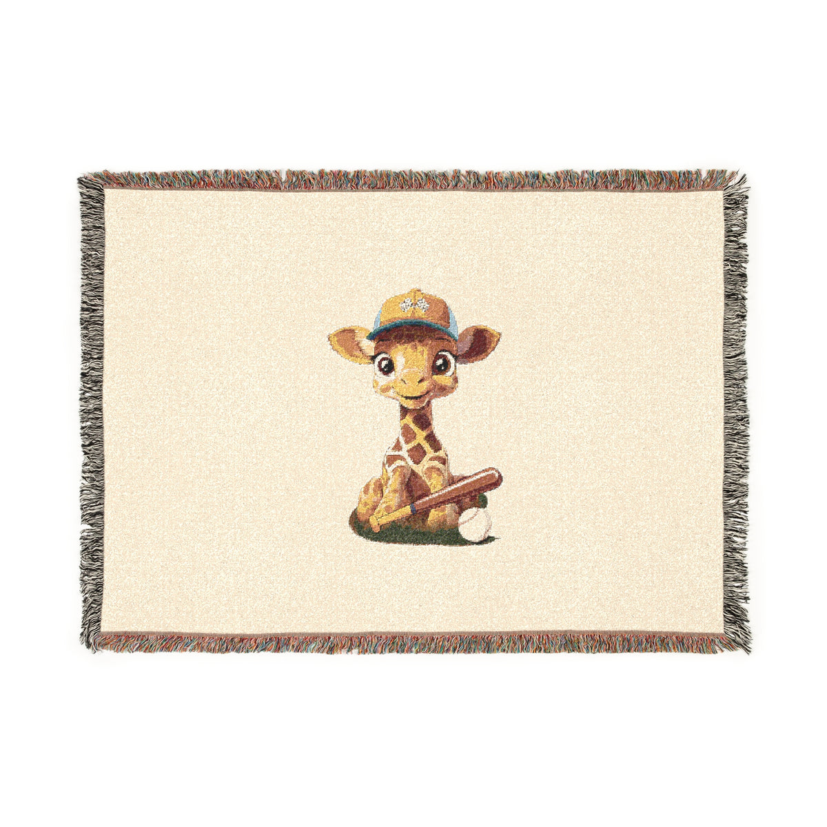 Baby Giraffe Woven Blanket - Cream