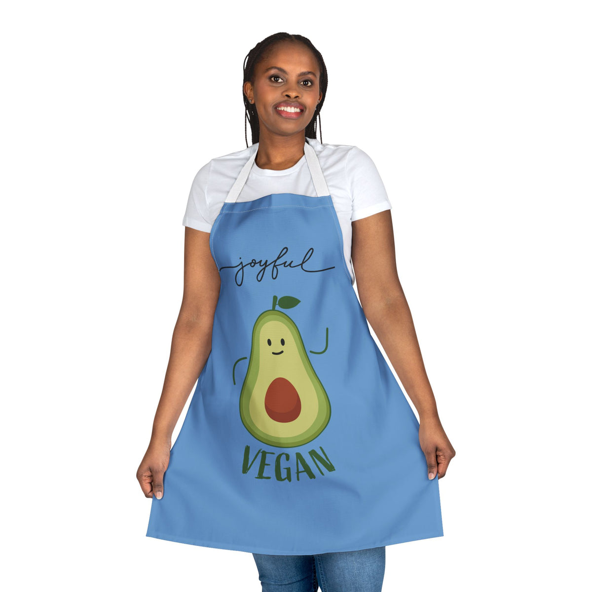 Joyful Vegan Apron – Blue