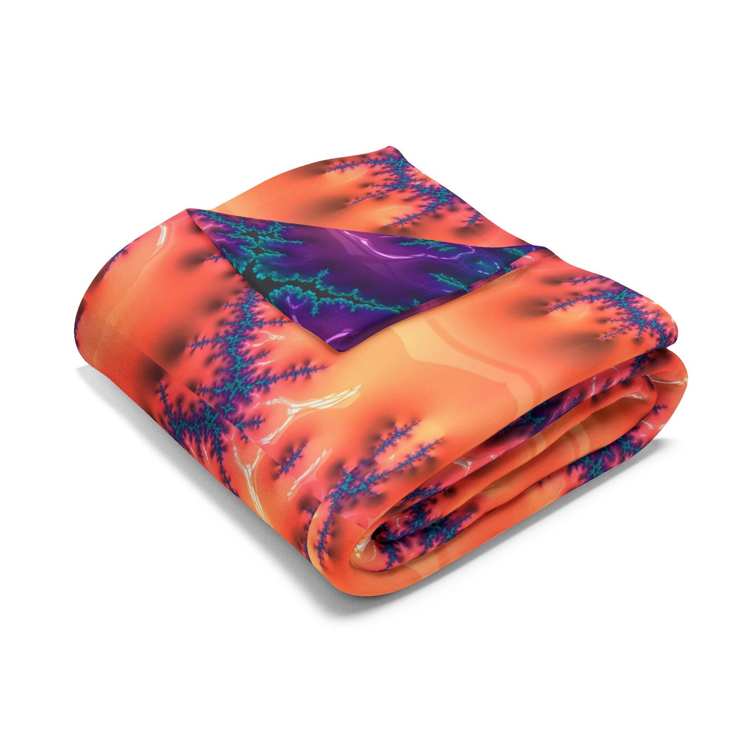 Fractal Ember Fleece Blanket