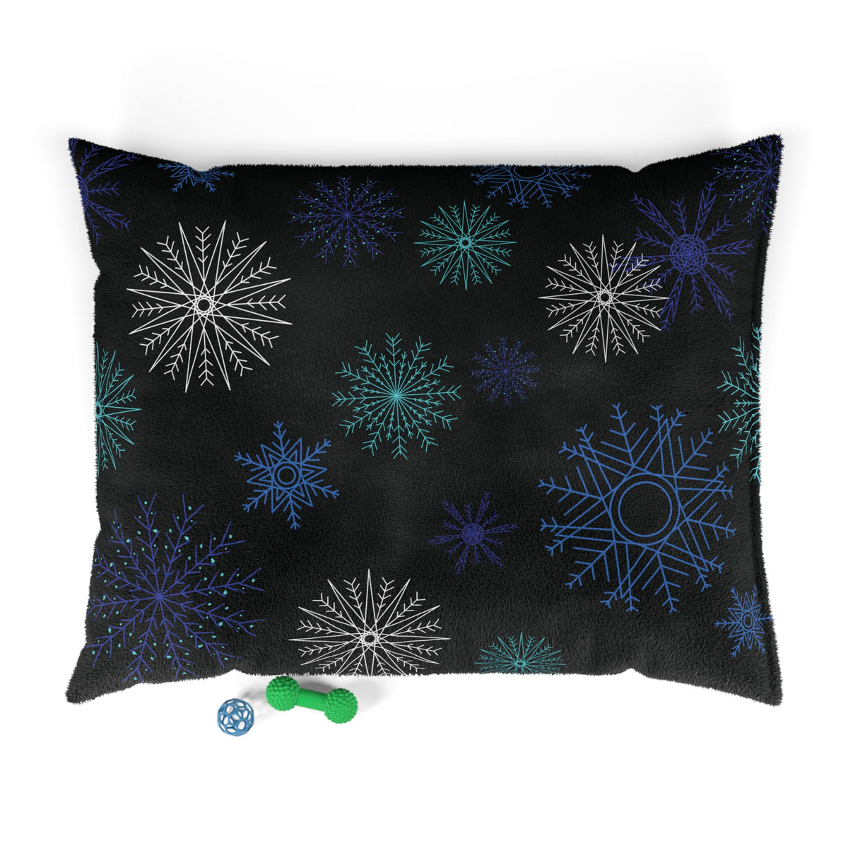 Snowfall in Bloom - Black Pet Pillow