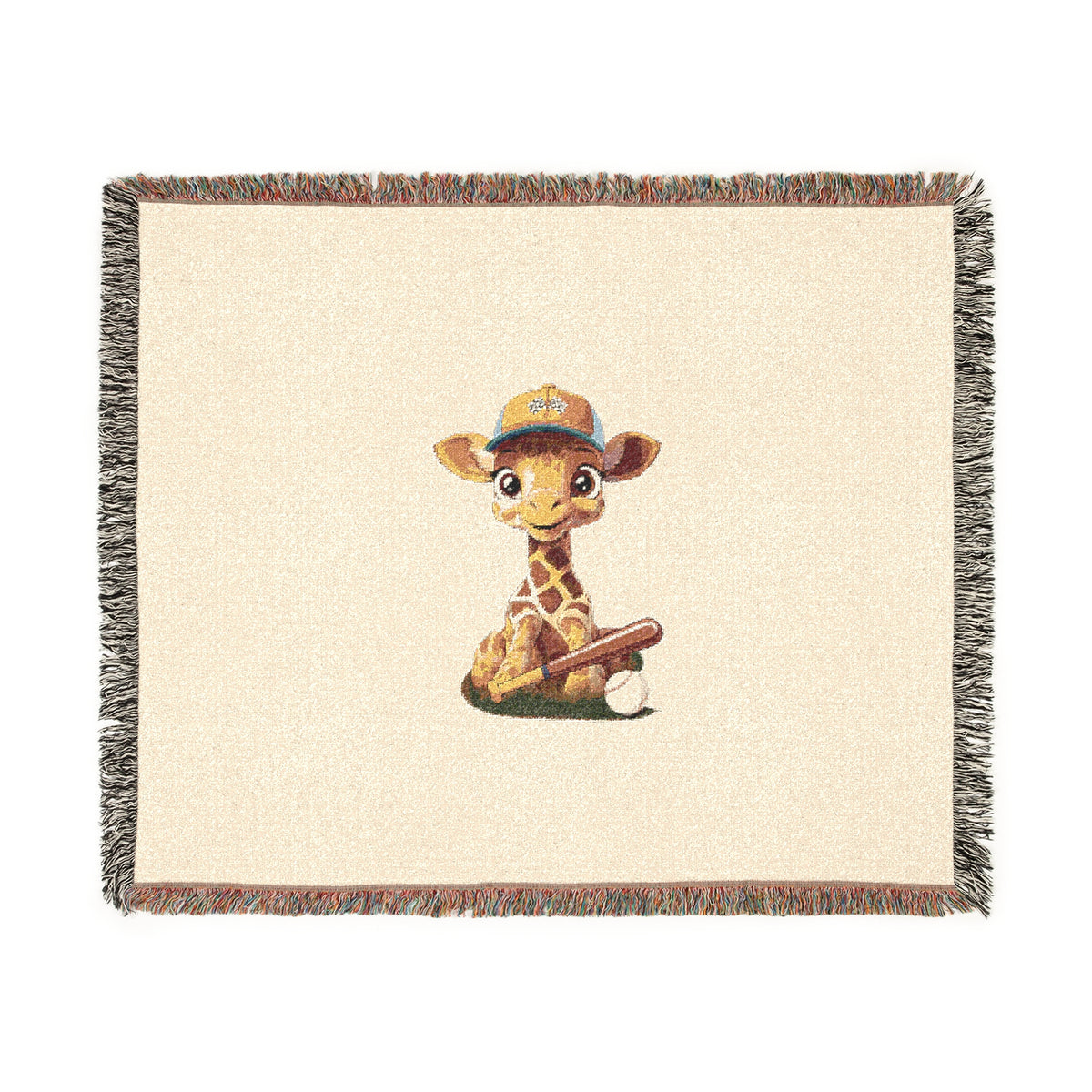 Baby Giraffe Woven Blanket - Cream
