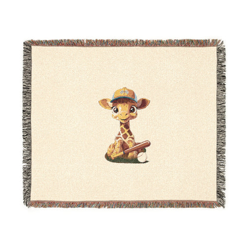 Baby Giraffe Woven Blanket - Cream