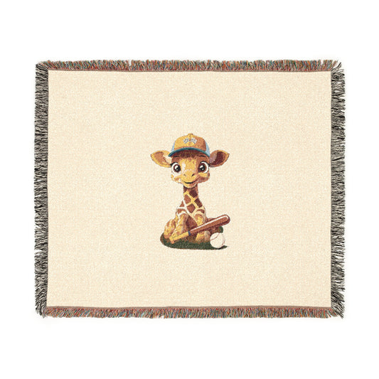 Baby Giraffe Woven Blanket - Cream