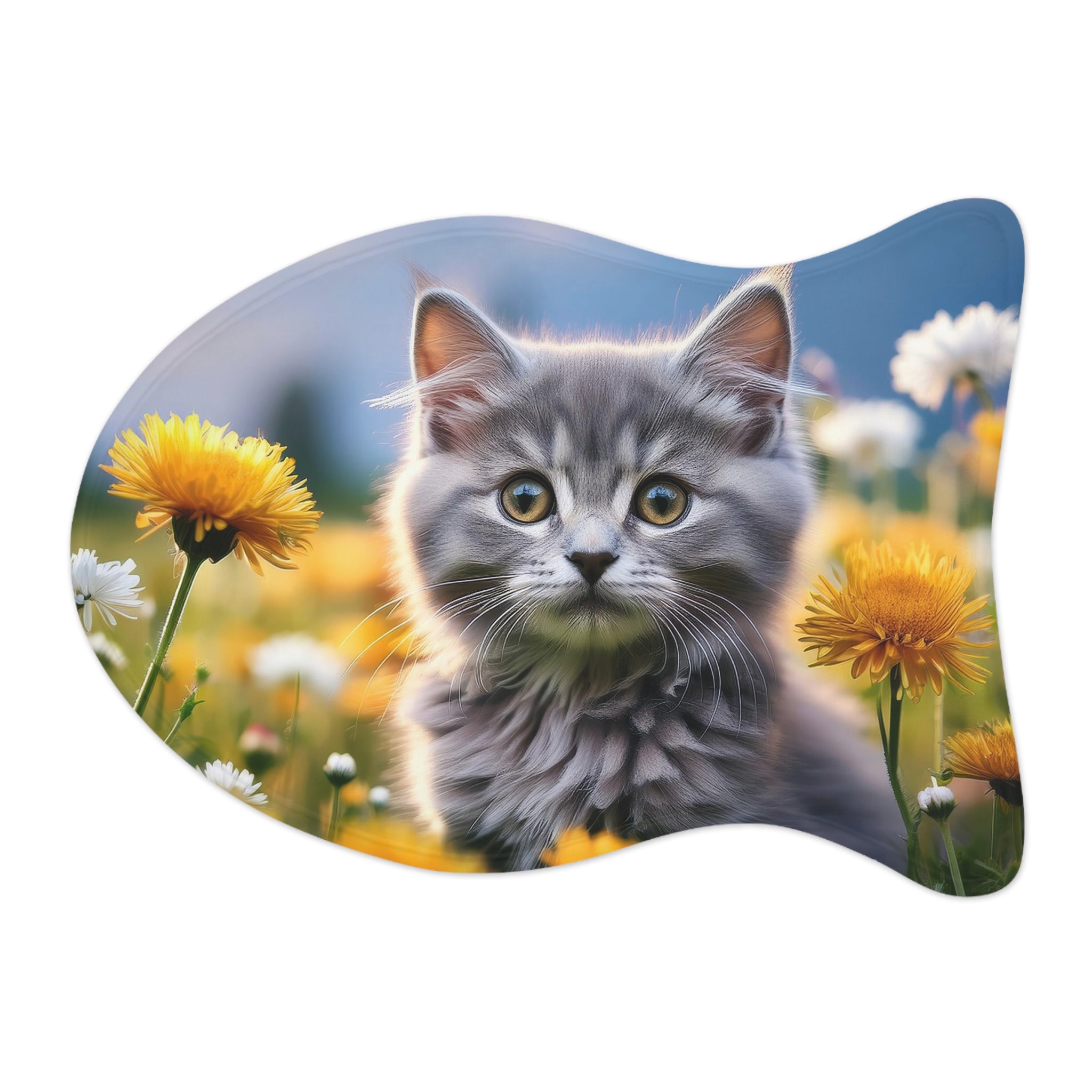 Gray Kitten Feeding Mat