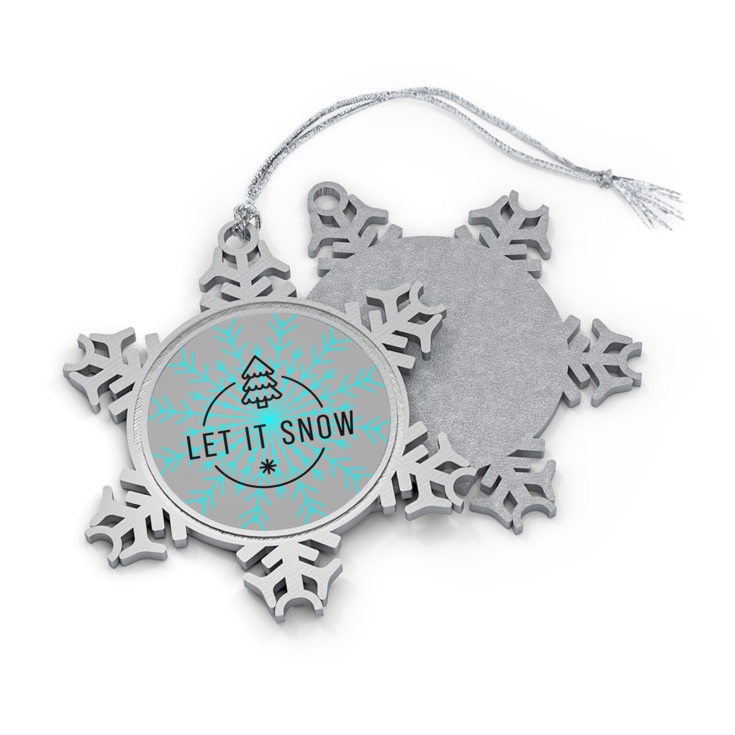Let it Snow on Gray - Pewter Snowflake