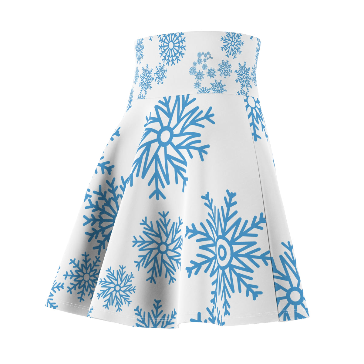 Snowfall in Bloom - White Flared Skirt