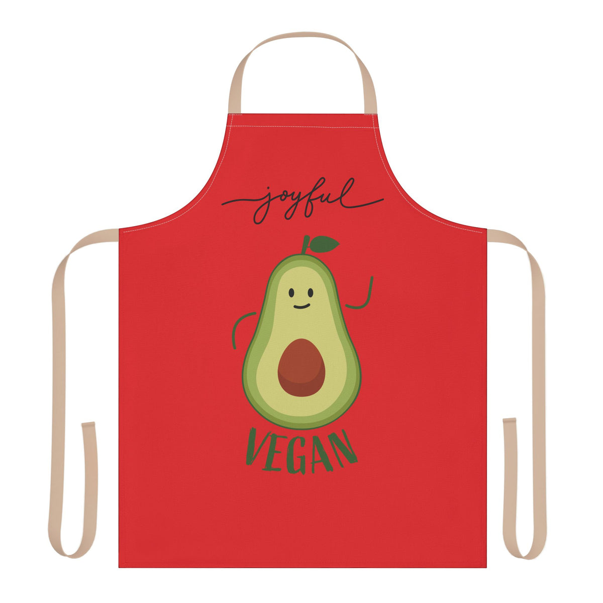 Joyful Vegan Apron – Red