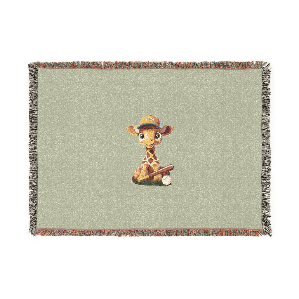 Baby Giraffe Woven Blanket - Sage