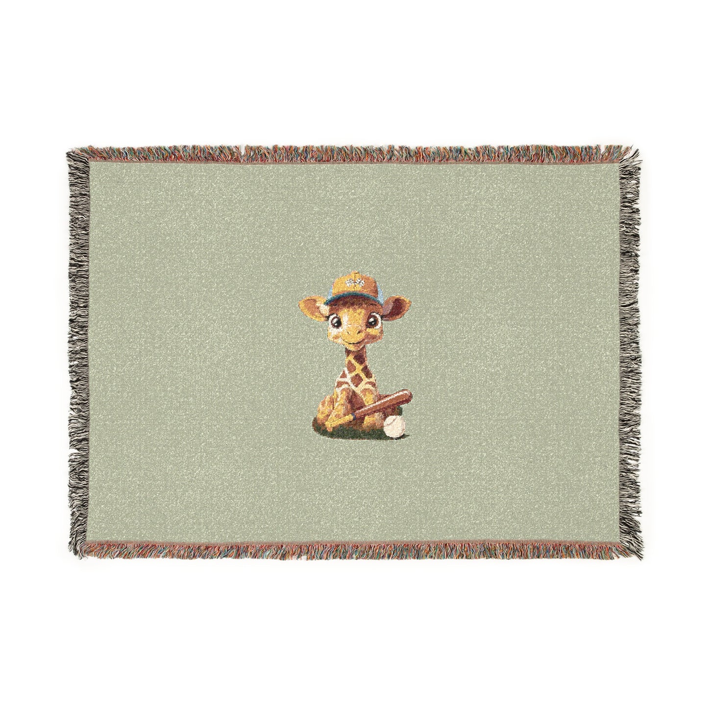 Baby Giraffe Woven Blanket - Sage